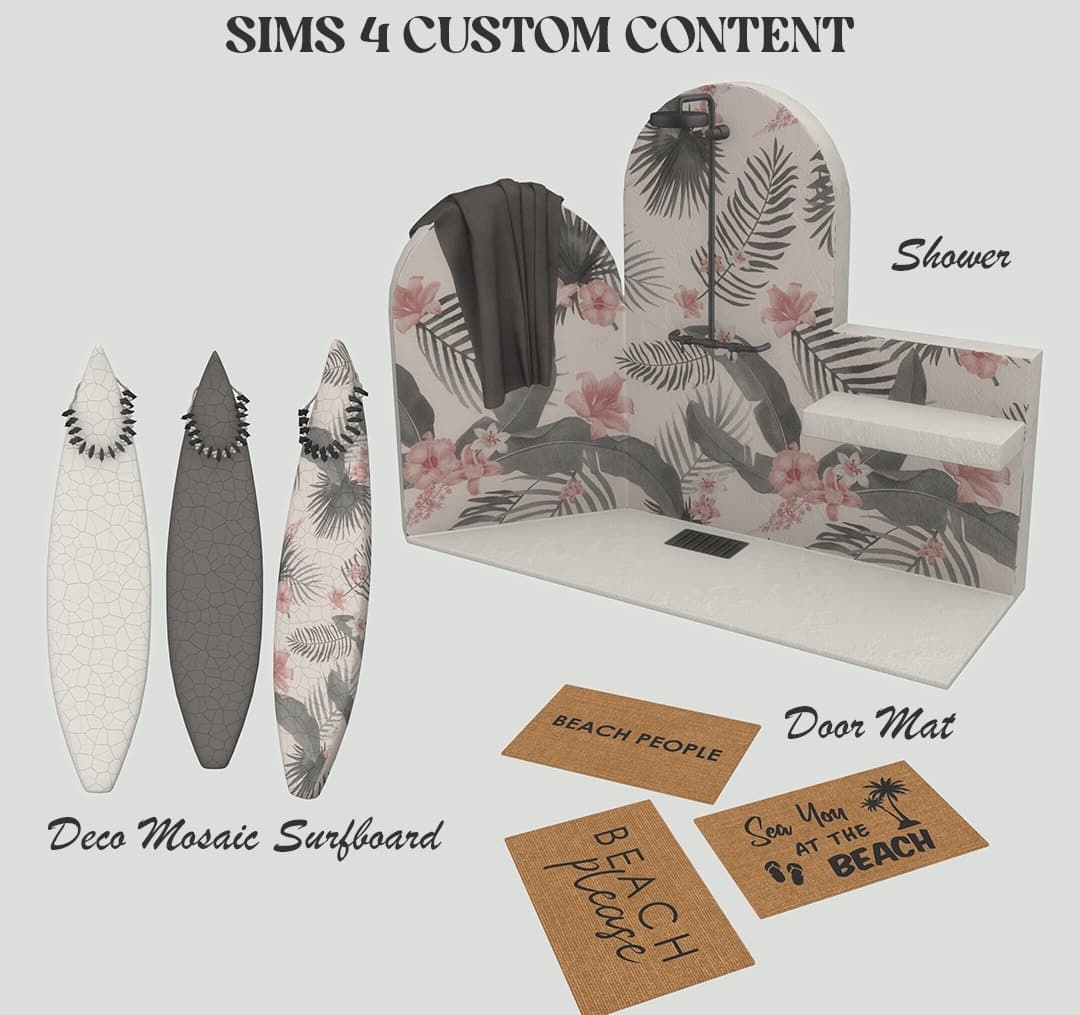 Скриншот мода Уличный душ и декор для пляжа